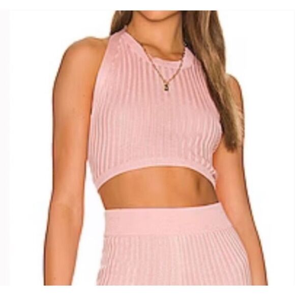 Callahan Knitwear Greta Halter in Gossamer Pink - Picture 1 of 12
